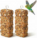 2 PCS Natural Bird Grain Treat Sticks, Blend Foraging Toys for Stress Relief, Metal Hook, for Budgies, Cockatiels, Lovebirds, Conures, Parakeets, Small to Medium Birds
