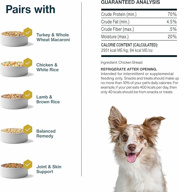Just Food for Dogs Single Ingredient Healthy Dog Treats and Dog Snacks, Jerky Treats, Human Grade, Preservative and Grain Free, Rawhide Free Chews, Low Calorie Treat - Chicken Breast, 5 oz