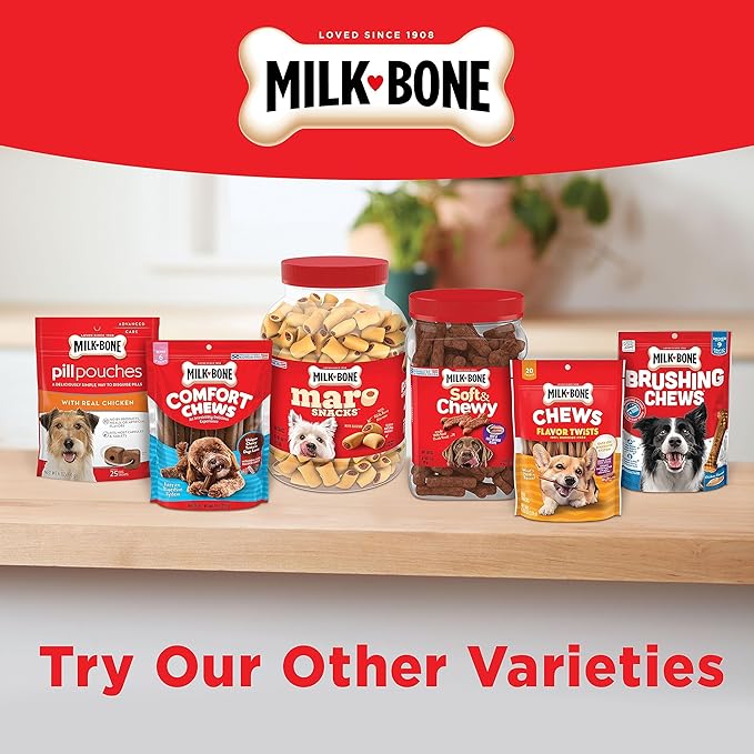 Milk-Bone MaroSnacks Dog Treats, Beef, 15 Ounce (Pack of 6) with Real Bone Marrow and Calcium