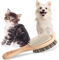 PAWFUME 2-in-1 Cat & Dog Brush – Sculpt Salon-Soft Coats in Minutes – Rubber-Tipped Pins, Smooth Tangles, Wood-Handle Comfort, & Gently Massages Skin – Doubles as a Cat Brush for All Breeds