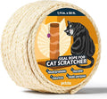Pelzin Natural Sisal Rope for Cat Scratcher - 1/4 Inch by 50 Feet, Cat Tree Rope Twine for Scratching Post Replacement, Repairing, Recovering and DIY, White
