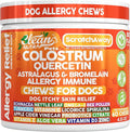 Dog Allergy Chews and Itchy Skin Relief for Dogs | Colostrum Quercetin Astragalus Bromelain | Immune Anti Itch Coat Supplement Aller Ichting Bites Treatment Paw Allergies + Echinacea Nettle Omega 3