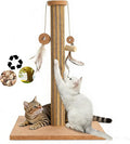 Natural Cork Vertical Cat Scratching Post-Cork-cat Scratcher with Feather Toy-cat Tree-cat scratchers for Indoor Cats Toys Stable Base-Eco-Friendly-Safe-Noise-Reducing for Claw Health-Home Decorate