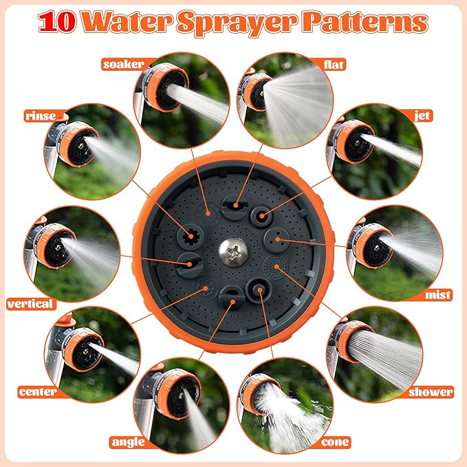 MALLMALL6 Dog Washing Hose Attachment with Pet Grooming Glove & 2 Soap Dispenser, 10-in-1 Spray Modes Foam Nozzle Sprayer with 8.2Ft Pup Washer Hose for Showering Pets Car Wash Watering Flowers