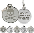 GoTags Playful, Custom Engraved Pet ID Tags, Solid Stainless Steel, Personalized Dog and Cat Pet ID with up to 4 Lines of Text, Cute, Durable and Long-Lasting