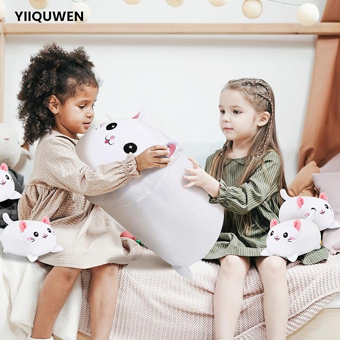 Cat Plush Cute Cat Stuffed Animal with 4 Baby Soft Pillow Birthday Gift for Girls Boys Kids Decor