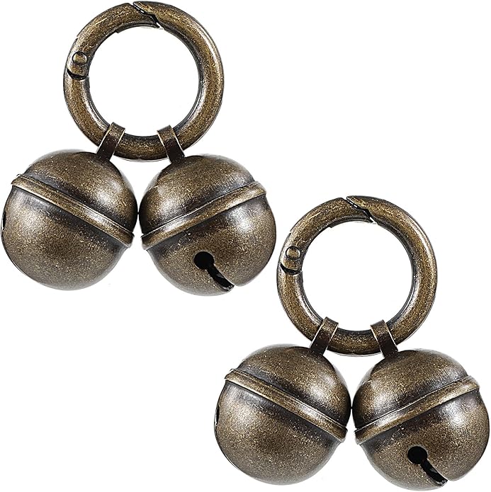 4 Pcs Dog Bells for Collar, Bells for Dog Collars with Quick Clips, Copper Pet Tracking Bell for Cats & Dogs