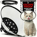 Kitten Cat Cone Collar for After Surgery to Stop Licking, Escape-Proof Recovery Elizabethan E Collar for Cats, Comfortable Cone for Cats (Black, Small)