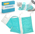 CoguZed 1-Piece Adjustable Anti-Scratch Mesh Cat Bathing Bag – Air-Ventilated Comfortable & Secure Design for Bathing, Grooming & Nail Trimming (Soft Mesh Padding, Non-Slip Base)