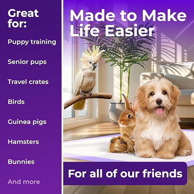 GREEN LIFESTYLE Pee Pads - Super Absorbent & Leak-Proof Pee Pads for Dogs - Puppy Pads - Waterproof Dog Pads, Lavender Scented Dog Training Pads for Cats, Rabbits (Pack of 80 - 22x22)