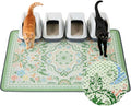Unicorn Catcher 47X35in Cat Litter Mat Machine Washable Soft 3D Air Mesh Litter Box Rug Non-Slip Backing Quick Dry Scatter Control for Paws,Bean Green