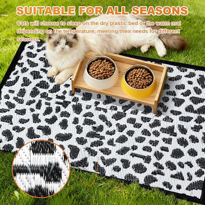 4x3 Feet Cat Bed Mats, Stain-Resistant, Washable and Easy to Clean, Reversible for Double-Sided Use, Convenient Design, Suitable for Both Outdoor and Indoor