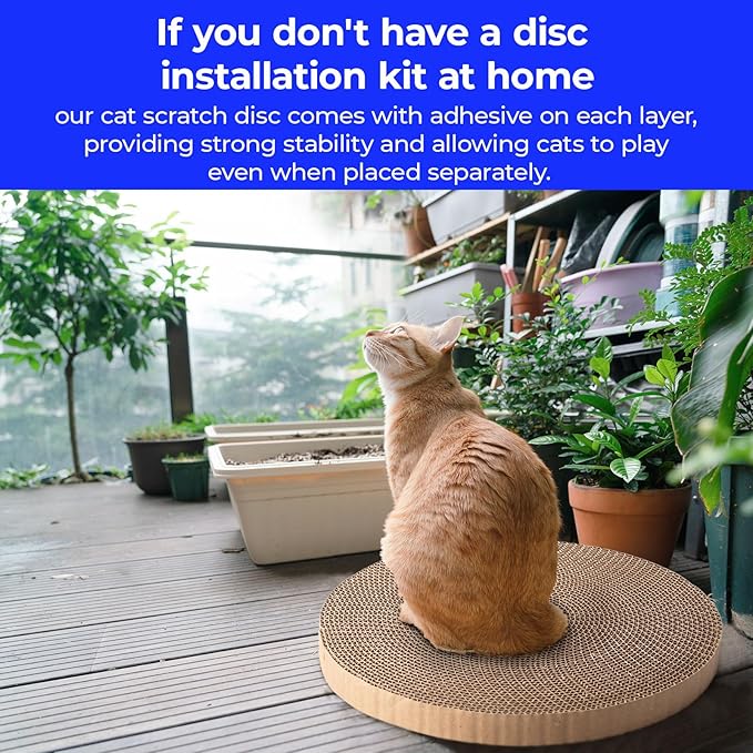 Round cat Scratcher Refill 10 inch Diameter 7/8 inch Thickness Scratcher Replacement Pads cat Scratching Board Circle Cat Cardboard Scratcher for Indoor Cats cat Scratch pad(2pcs)