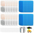 16 Sets Cat Water Fountain Filter Compatible with oneisall 67oz/2L Stainless Steel Cat Water Fountain, Activated Carbon Ion Resin Food Grade PP Cotton, Fresh and Clean