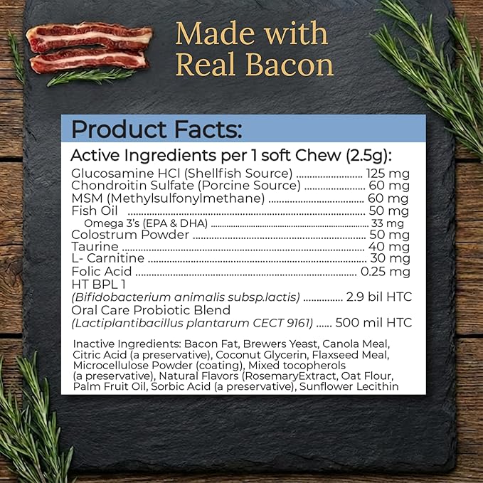 Multivitamins, Balanced Nutrition for Dachshund, 90 Count, Made in the USA with Real Bacon