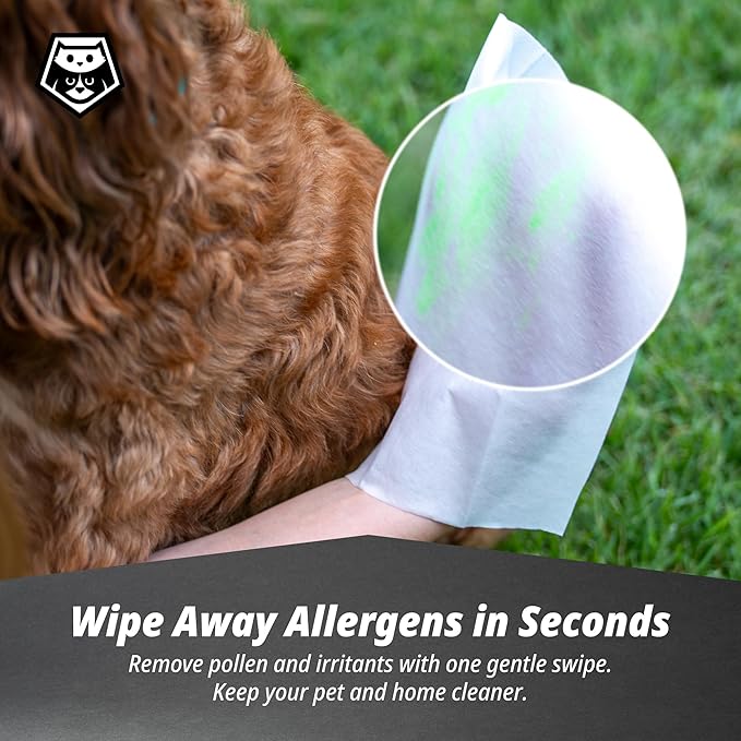 Plant-Based Dog Wipes – Extra Thick, Large, Hypoallergenic, Fragrance-Free Grooming Wipes for Paws & Coats, 20 Count Adventure Pack