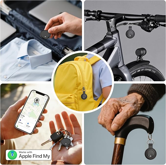 Air Tracker Tags-4 Pack: Bluetooth Tracker Tag, Item Finder Works with Apple Find My App, Trakcer Tag Locator for Your Keys, Wallet, Luggage, Backpack, and More.(iOS only) 4colors