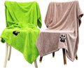 Extra Large Dog Towel - Pack of 2 - Super Absorbent Soft Microfiber Pet Bath Grooming Towels for Drying Dogs and Other Pets (XL-55" * 36", Green and Brown)