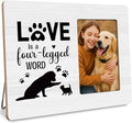 Pet Lover Gifts Picture Frame, Paw Print Photo Frame for Cat Dog, Pet Memorial Gift, Love is a Four-legged Word Frames Fits 4x6 Photo
