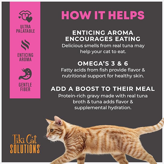 Tiki Cat Solutions Topper Multipack, Fussy, Tuna Recipe in Broth, 1.5 oz. Pouch (12 Pack)