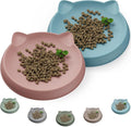 Cat Bowls for Indoor Gentle Small Kitten (2pcs, Soft Silicone) Shallow Wide Plates Feeder Whisker Fatigue Relief Cute Pet Kitty Food Water Dishes Set Anti Slip, Dishwasher Safe
