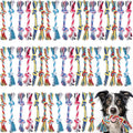 Syhood 48 Pack Dog Chew Rope Toy Bulk, 2-Knot Cotton Puppy Chew Rope for Teething, Tug of War Dental Toys for Small & Medium Dogs, Aggressive Chewers Puppies