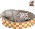 CSR1010G Nelson 20.13" Modern Cardboard Round Bowl Cat Scratcher with Catnip, Citrus