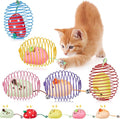 Jecery 5 Pcs Cat Spring Balls Toys Stretchable Rolling Balls Colorful Playful Coils Interactive Action Toy Caged Rats for Kitten Pet Supplies (Fruit Mouse,Multicolor)