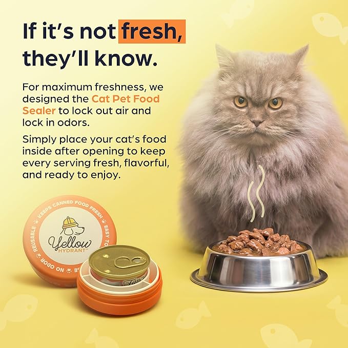 Canned Cat Food Storage Container Patent Pending Reusable Airtight Can Cover Pet Food Sealer - Keeps Cat Food Container Sealed and Fresh in the Fridge, Eliminates Odor (2 pack)
