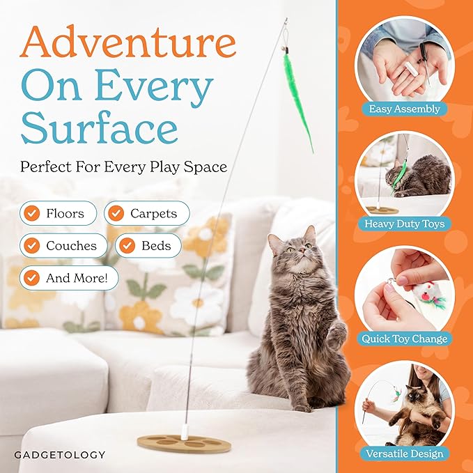 9pcs Interactive Cat Toys for Indoor Cats Suction Cup Cat Toys for Indoor Cats Bird Hunting Slefplay Simulation for Kitten Flying Bird Toy Feather Wand Attachments