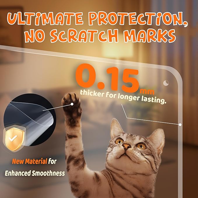 THLHKD Cat Scratch Furniture Protector: 16 Pcs Single Side Couch Protector from Cat Claws with 4 Holes, Easy to Stick & Fix, Furniture Protectors from Cats Scratching(16P+70 Pins)