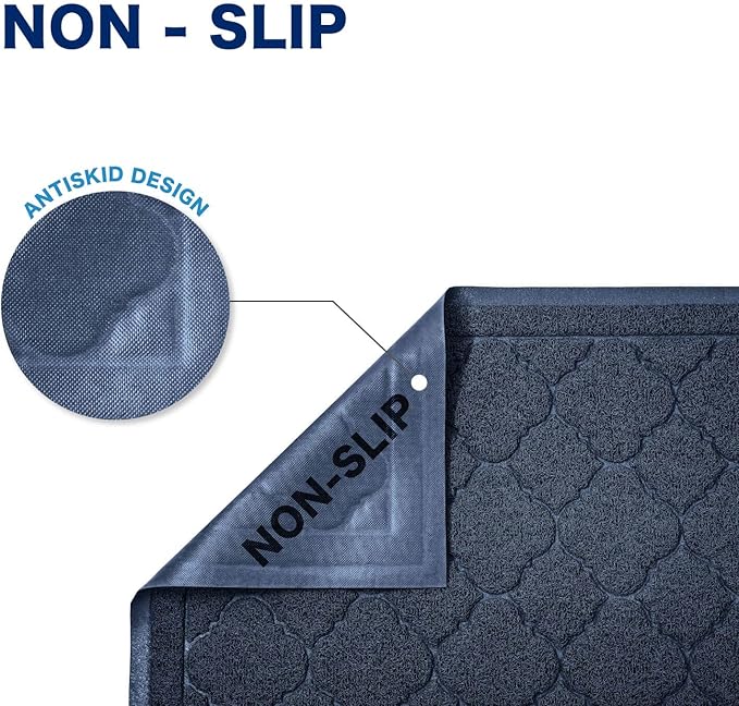 WePet Cat Litter Box Mat, Kitty Premium PVC Pad, Durable Trapping Rug, Phthalate Free, Urine-Resistant, Scatter Control, XXL 47 x 36 Inch, Blue