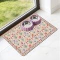 Dog Bowl Mat for Food and Water - Hamdwerk Absorbent Anti Slip Cat Feeding Mats for Floors, Quick Dry Pet Dog Feeding Matts, Diatomite Pet Dish Placemat Supplies, Vintage Floral Style, 16 * 240in