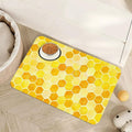 Honeycomb Bee Geometric Dog Food Mat for Floors,Absorbent Quick-Dry Pet Feeding Mat,Cat Dog Bowl Mats for Food and Water,Non-Slip Pet Accessories Supplies 16"x24"