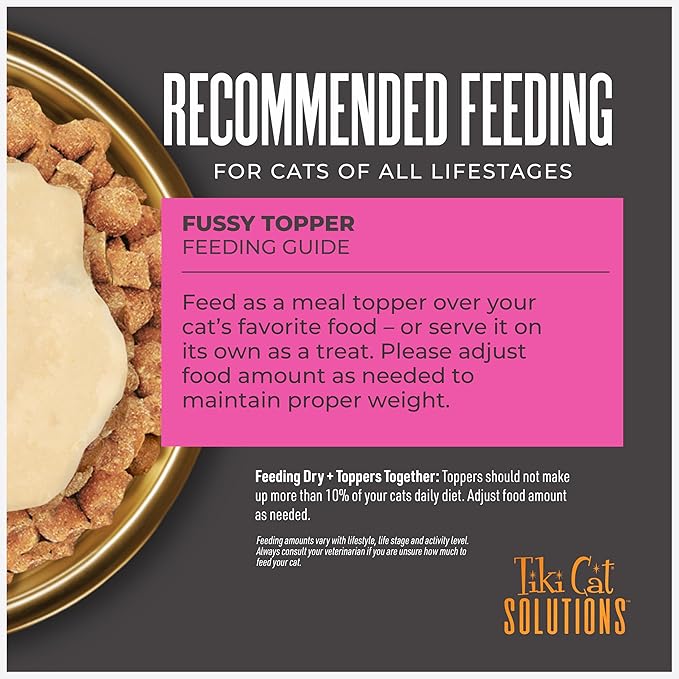 Tiki Cat Solutions Topper Multipack, Fussy, Tuna Recipe in Broth, 1.5 oz. Pouch (12 Pack)