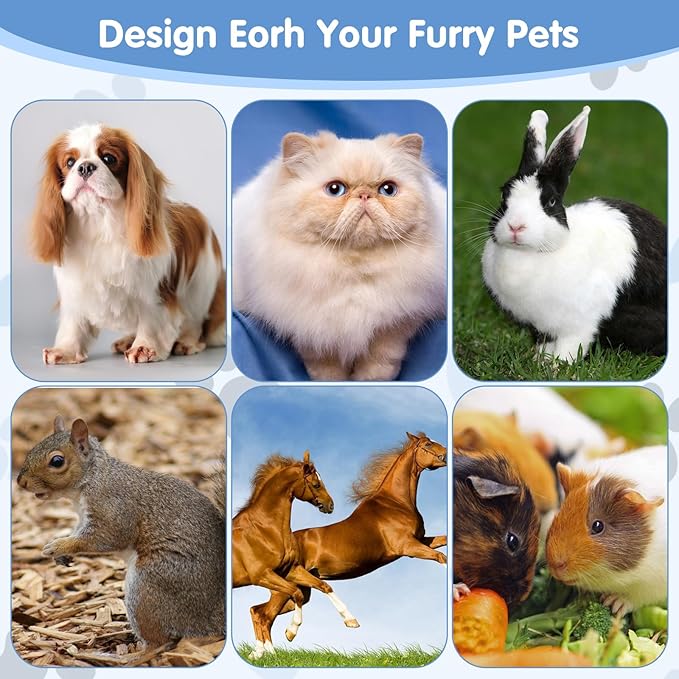 Metal Dog Comb, Stainless Steel Teeth Dematting Comb for Dogs Cats, Dog Grooming Combs, Pet Hair Combs for Removing Knots Mats Tangles Home Grooming Tool