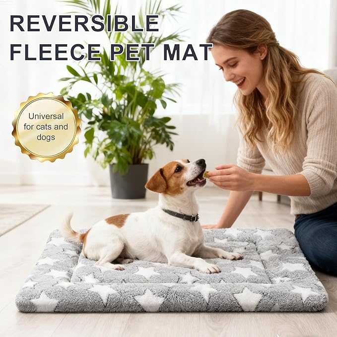 Dog Bed Mat, Reversible Crate Pads for Small/Medium/Large Dogs & Cats Sleeping, Portable & Soft, Dog Beds Crate Pad M(30"*20"*1.5")