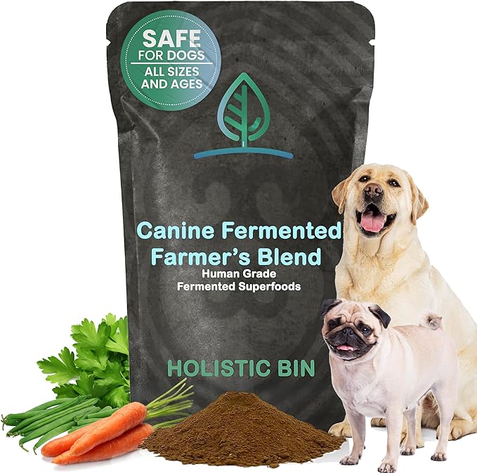Holistic Bin Canine Fermented Farmer's Blend | Nutrient-Rich Dog Food Toppers | Plant-Based Supplements for Pets Gut Flora | Pumpkin, Spinach, Fruit and Vegetables Powder Mix | Fermented Blend (50g)