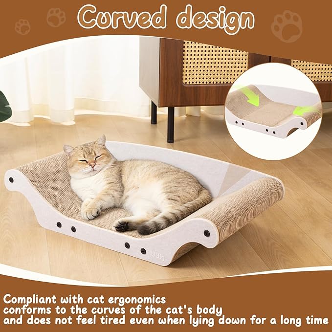 Cat Scratcher Bed Cardboard Cat Scratch Couch Board 25 inches Large Cat Scratching Sofa Lounge & Scratch Pad for Indoor Cats, Furniture Protector