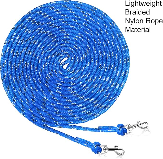 Rypet Reflective Cat Long Leash - 50 FT Escape Proof Walking Leads Yard Long Leash Durable Safe Personalized Extender Leash Traning Play Outdoor for Kitten, Puppy, Rabbit and Small Animals