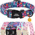 Unique style paws Dog Collar Plastic Buckle with Pendant Puppy Collar for Spring Summer Blue-Colored Flower for Small Medium Large Boys Girls Dogs