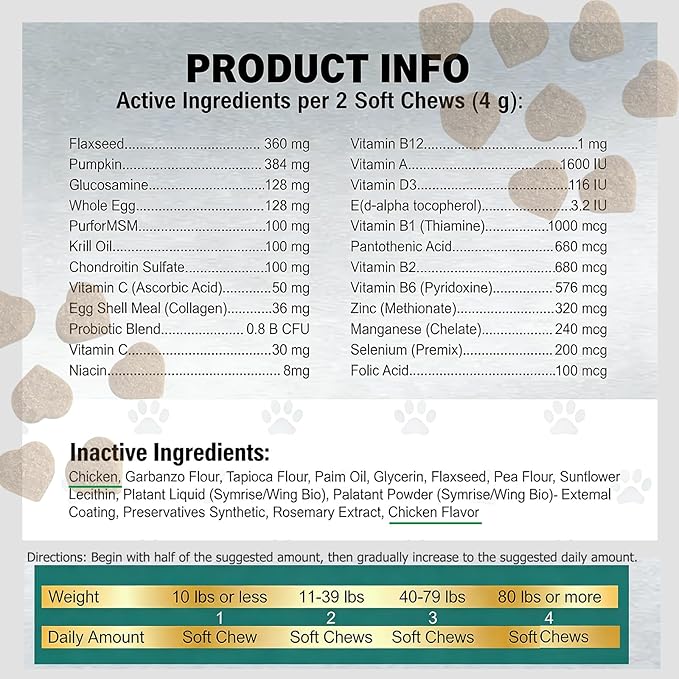 Advanced 24-in-1 Multivitamin Chews for Dogs - 200 Soft Chewable All-in-One Vitamin Support Supplement for Dog Skin Coat Itch Relief, Joints, Gut Health, 12 Essential Vitamins Treats with Omega-3