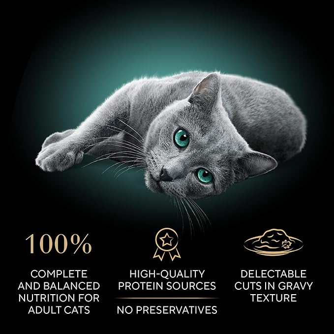 Sheba Perfect Portions Wet Cat Food Cuts in Gravy, Cat Food Wet Recipe, Roasted Chicken Entree and Turkey Entree, Variety Pack, 2.6 oz. Twin-Pack Trays (12 Count, 24 Servings)