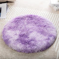 Round Plush Pet Mat Thin Style Pad Mat for Cats, Small Dogs, Rabbits, Guinea Pigs, Washable Soft Sofa mat, for Crate Cat Tree Tower Window Perch (Purple, Medium (19.7inch) - 1pcs)