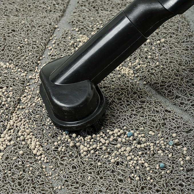 WePet Cat Litter Box Mat, Kitty Premium PVC Pad, Durable Trapping Rug, Phthalate Free, Urine-Resistant, Scatter Control, Mosaic, M 23 x 16 Inch, Cadet Grey