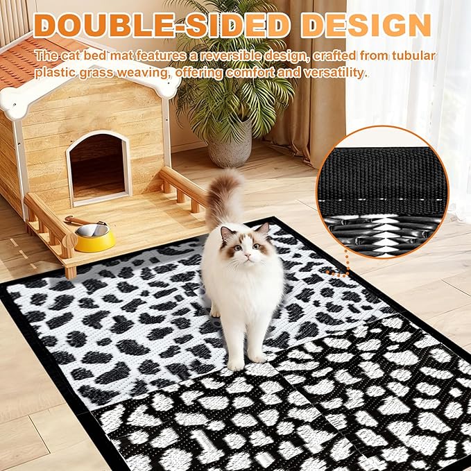 5x4 Feet Cat Bed Mats, Stain-Resistant, Washable and Easy to Clean, Reversible for Double-Sided Use, Convenient Design, Suitable for Both Outdoor and Indoor