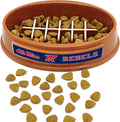 NCAA Super-Bowl - OLE Miss Rebels Slow Feeder Dog Bowl. Football Design Slow Feeding Cat Bowl for Healthy Digestion. Non-Slip Pet Bowl for Large & Small Dogs & Cats
