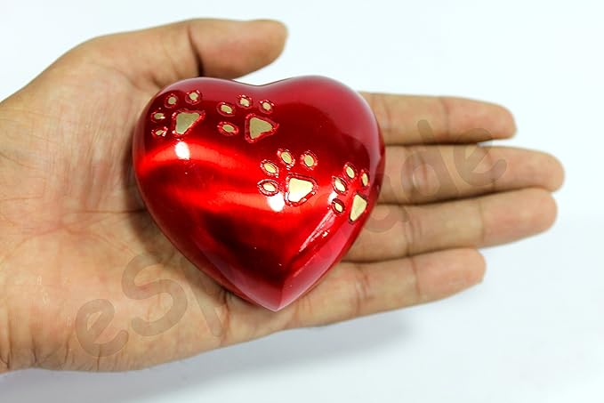 eSplanade cat Dog pet Cremation Mini Heart urn Keepsake Memorial | Small urn for Ashes Funeral Burial