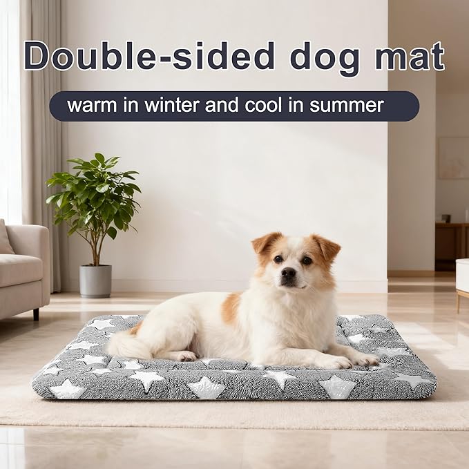 Dog Bed Mat, Reversible Crate Pads for Small/Medium/Large Dogs & Cats Sleeping, Portable & Soft, Dog Beds Crate Pad M(30"*20"*1.5")