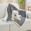 Qeils Pet Blankets for Cats - Waterproof Cat Blanket Washable - Sherpa Fleece Puppy Blanket, Soft Plush Reversible Throw Protector for Bed Couch Car Sofa, Grey 25x30 INCH